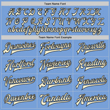 Load image into Gallery viewer, Custom Light Blue Black Red-Cream Bomber Full-Snap Varsity Letterman Split Fashion Jacket