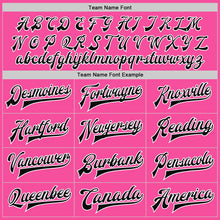 Load image into Gallery viewer, Custom Pink Black-White Bomber Full-Snap Varsity Letterman Jacket