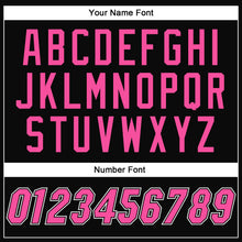 Load image into Gallery viewer, Custom Black Pink-White Bomber Full-Snap Varsity Letterman Two Tone Jacket