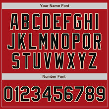 Load image into Gallery viewer, Custom Red Black-Cream Bomber Full-Snap Varsity Letterman Jacket