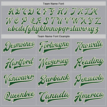 Load image into Gallery viewer, Custom Gray Green-Cream Bomber Full-Snap Varsity Letterman Jacket