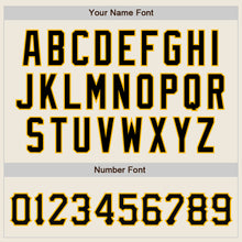 Load image into Gallery viewer, Custom Cream Black-Gold Bomber Full-Snap Varsity Letterman Jacket