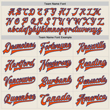 Load image into Gallery viewer, Custom Cream Orange-Royal Bomber Full-Snap Varsity Letterman Jacket