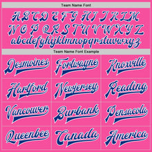 Load image into Gallery viewer, Custom Pink Royal-White Bomber Full-Snap Varsity Letterman Jacket