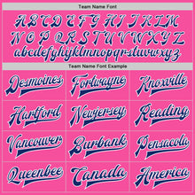 Load image into Gallery viewer, Custom Pink Royal-White Bomber Full-Snap Varsity Letterman Two Tone Jacket