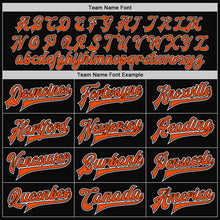 Load image into Gallery viewer, Custom Black Orange-Gray Bomber Full-Snap Varsity Letterman Two Tone Jacket