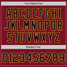 Load image into Gallery viewer, Custom Crimson Black-Gold Bomber Full-Snap Varsity Letterman Two Tone Jacket