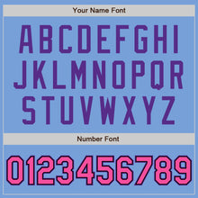 Load image into Gallery viewer, Custom Light Blue Pink Black-Purple Bomber Full-Snap Varsity Letterman Jacket
