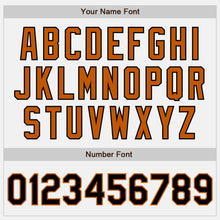 Load image into Gallery viewer, Custom White Black-Texas Orange Bomber Full-Snap Varsity Letterman Two Tone Jacket