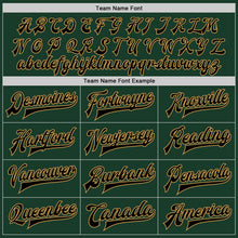 Load image into Gallery viewer, Custom Green Black-Old Gold Bomber Full-Snap Varsity Letterman Jacket