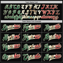 Load image into Gallery viewer, Custom Black Vintage Mexican Flag-Cream Bomber Full-Snap Varsity Letterman Jacket