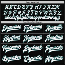 Load image into Gallery viewer, Custom Black White Gray-Midnight Green Bomber Full-Snap Varsity Letterman Jacket