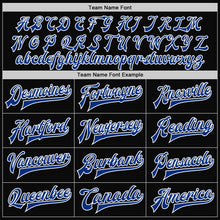 Load image into Gallery viewer, Custom Black Royal-White Bomber Full-Snap Varsity Letterman Jacket