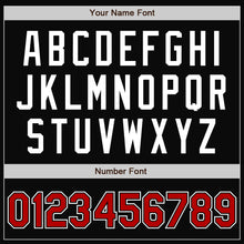 Load image into Gallery viewer, Custom Black Red-White Bomber Full-Snap Varsity Letterman Jacket