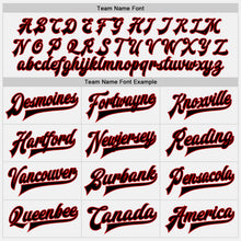 Load image into Gallery viewer, Custom White Black-Red Bomber Full-Snap Varsity Letterman Jacket