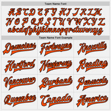 Load image into Gallery viewer, Custom White Orange-Black Bomber Full-Snap Varsity Letterman Jacket