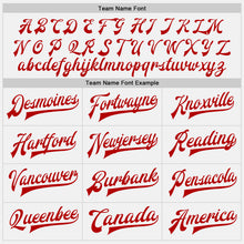 Load image into Gallery viewer, Custom White Red Bomber Full-Snap Varsity Letterman Jacket