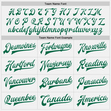 Load image into Gallery viewer, Custom White Kelly Green Bomber Full-Snap Varsity Letterman Jacket