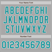 Load image into Gallery viewer, Custom Gray Teal-White Bomber Full-Snap Varsity Letterman Jacket