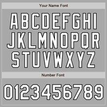 Load image into Gallery viewer, Custom Gray White-Black Bomber Full-Snap Varsity Letterman Jacket