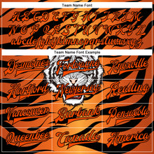 Load image into Gallery viewer, Custom Orange Black Tiger 3D Pattern Design Bomber Full-Snap Varsity Letterman Jacket