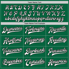 Load image into Gallery viewer, Custom Kelly Green White-Black Bomber Full-Snap Varsity Letterman Jacket