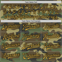 Load image into Gallery viewer, Custom Camo Old Gold-Black Bomber Full-Snap Varsity Letterman Salute To Service Jacket