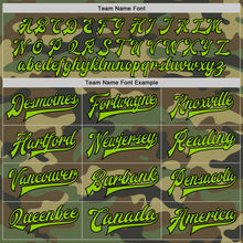 Load image into Gallery viewer, Custom Camo Neon Green-Black Bomber Full-Snap Varsity Letterman Salute To Service Jacket