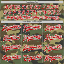 Load image into Gallery viewer, Custom Camo Red-White Bomber Full-Snap Varsity Letterman Salute To Service Jacket