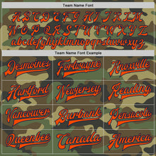 Load image into Gallery viewer, Custom Camo Orange-Navy Bomber Full-Snap Varsity Letterman Salute To Service Jacket