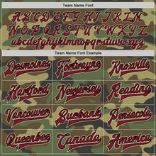 Load image into Gallery viewer, Custom Camo Crimson Black-City Cream Bomber Full-Snap Varsity Letterman Salute To Service Jacket