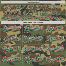 Load image into Gallery viewer, Custom Camo Red-Kelly Green Bomber Full-Snap Varsity Letterman Salute To Service Jacket