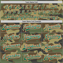 Load image into Gallery viewer, Custom Camo Orange-Kelly Green Bomber Full-Snap Varsity Letterman Salute To Service Jacket