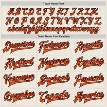 Load image into Gallery viewer, Custom Cream Orange-Black Bomber Full-Snap Varsity Letterman Jacket