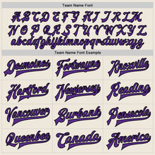 Load image into Gallery viewer, Custom Cream Purple-Black Bomber Full-Snap Varsity Letterman Jacket