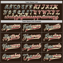 Load image into Gallery viewer, Custom Brown Vintage USA Flag Cream-Maroon Bomber Full-Snap Varsity Letterman Jacket