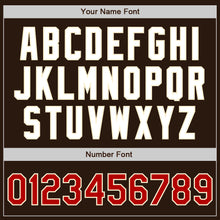 Load image into Gallery viewer, Custom Brown Red-Cream Bomber Full-Snap Varsity Letterman Jacket