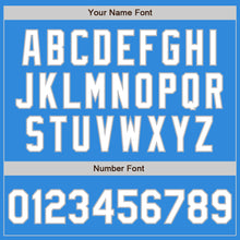 Load image into Gallery viewer, Custom Powder Blue White-Gray Bomber Full-Snap Varsity Letterman Jacket