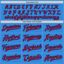Load image into Gallery viewer, Custom Powder Blue Red-Royal Bomber Full-Snap Varsity Letterman Jacket