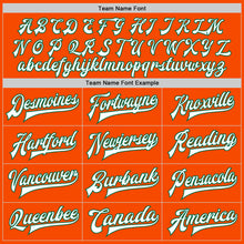 Load image into Gallery viewer, Custom Orange White-Kelly Green Bomber Full-Snap Varsity Letterman Jacket