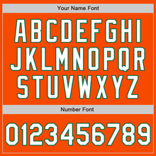 Load image into Gallery viewer, Custom Orange White-Kelly Green Bomber Full-Snap Varsity Letterman Jacket