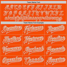 Load image into Gallery viewer, Custom Orange White-Gray Bomber Full-Snap Varsity Letterman Jacket