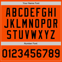 Load image into Gallery viewer, Custom Orange Black Bomber Full-Snap Varsity Letterman Jacket