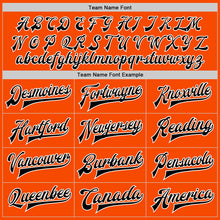 Load image into Gallery viewer, Custom Orange Black-White Bomber Full-Snap Varsity Letterman Jacket