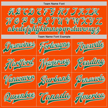 Load image into Gallery viewer, Custom Orange Kelly Green-White Bomber Full-Snap Varsity Letterman Jacket