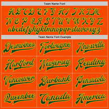 Load image into Gallery viewer, Custom Orange Green-Gold Bomber Full-Snap Varsity Letterman Jacket