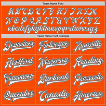 Load image into Gallery viewer, Custom Orange White Black-Gray Bomber Full-Snap Varsity Letterman Jacket