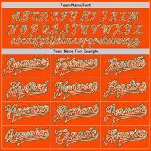 Load image into Gallery viewer, Custom Orange White-Kelly Green Bomber Full-Snap Varsity Letterman Jacket