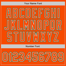 Load image into Gallery viewer, Custom Orange White-Kelly Green Bomber Full-Snap Varsity Letterman Jacket