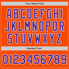 Load image into Gallery viewer, Custom Orange Purple-White Bomber Full-Snap Varsity Letterman Jacket